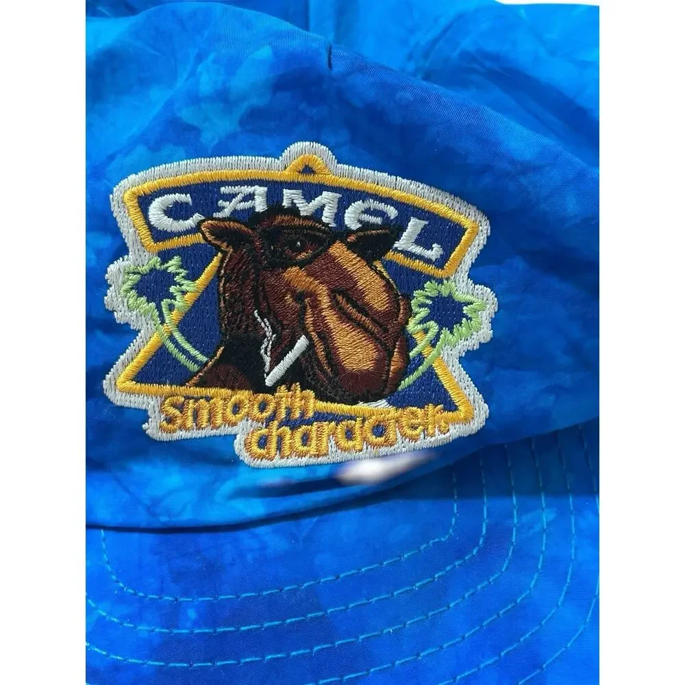 Vintage 90’s Joe Camel “Smooth Character” Blue Tie Dye Snapback Hat Cap - Nylon